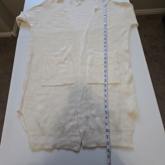 Hirsch + Timber Ivory Linen Blend Knit Cardigan Women's Large NWOT - Picture 7 of 9